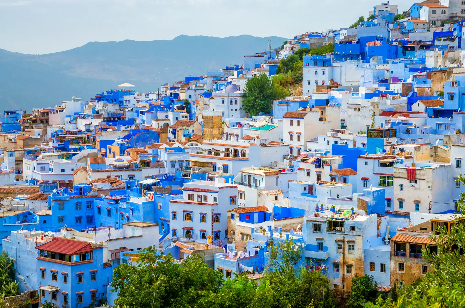 Blue streets of Chefchaouen, a favourite stop on a 10-day Morocco tour